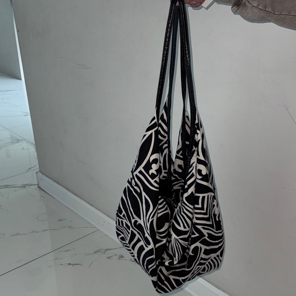 Stylish Black and White Tote Bag